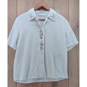 Vintage Impressions of California Embroidered Floral Blouse Women's‎ Medium